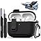 RFUNGUANGO AirPods Pro 3 Case, Stylish Leather, Keychain, and Phone Holder. Compatible with AirPods Pro 3 Cases. Shockproof and Scratch-Resistant Black.