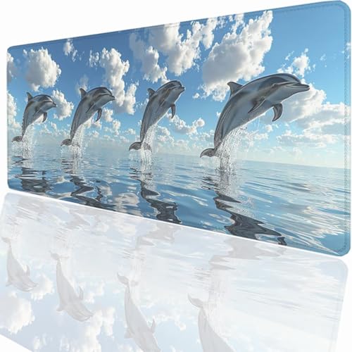 Tapis de souris de jeu étanche et antidérapant avec design Dauphin W-7