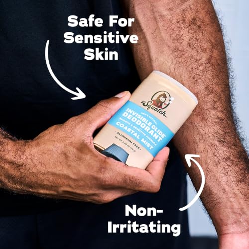 Dr. Squatch Invisible Glide Natural Deodorant Men, Aluminum Free (2-Pack) | All Day Odor Protection, Smooth Glide, No Stains, Men’s Deodorant (Coastal Mist & Oceanside Orchard) - image 5