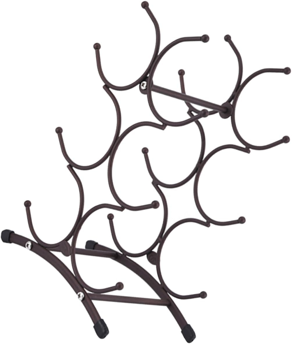 PRETYZOOM Wine Rack for Single Bottle Display Vintage Style Bar Wine Holder for Home Kitchen and Dining Decor for Parties and Collectors Sleek Design Antique Finish