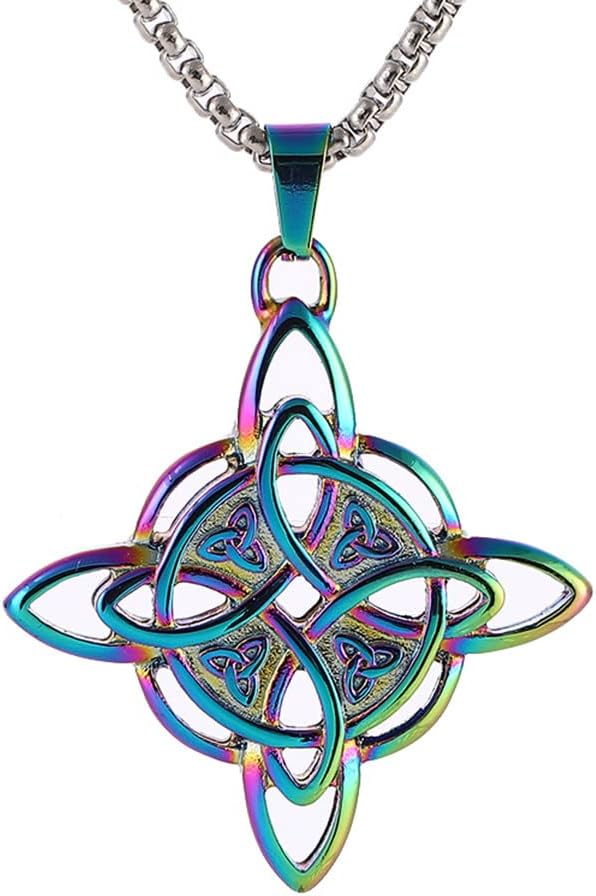 NIGHTCRUZ Witches Knot Necklace, Celtic Knot Pendant with Triquetra Trinity