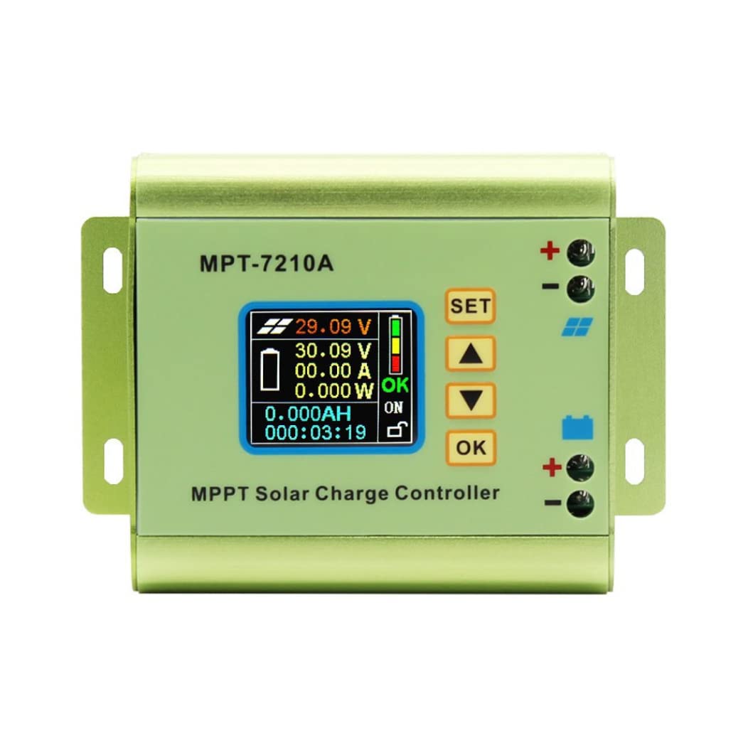 Contrôleur de charge solaire MPPT MPT-7210A Affichage LCD 24V 36V 48V 60V 72V 10A Réglable pour la batterie au lithium