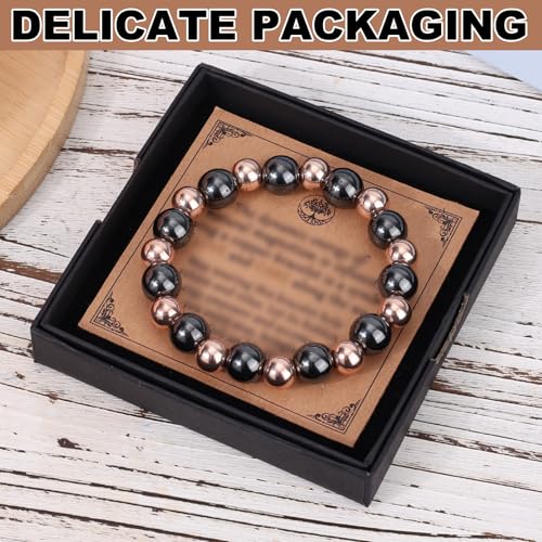 Copper Magnetic Beads Bracelet, Men Magnetic Beads Bracelets Adjustable Women Beaded Jewelry as Her Arthritis Bracelet 99.99% Pure Copper Fathers Bracelets for Dads Moms3