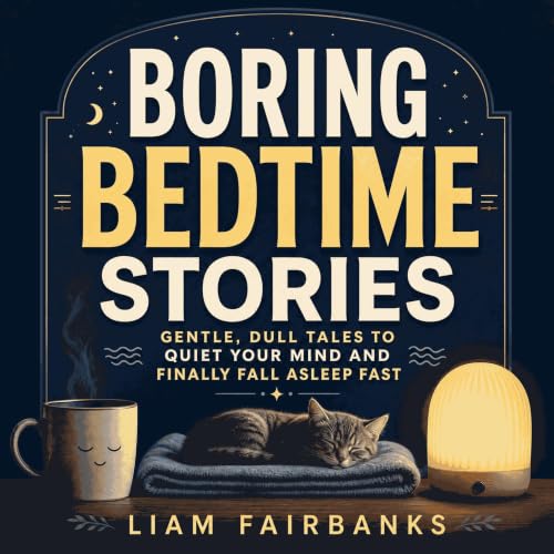 Diseño de la portada del título Boring Bedtime Stories: Gentle, Dull Tales to Quiet Your Mind and Finally Fall Asleep Fast