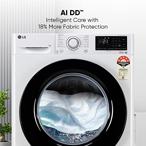 Get the Best Washing Experience with LG's 7 Kg 5 Star Inverter Front Load Washing Machine with Inbuilt Heater, AI DD Technology & Steam for Optimal Hygiene!