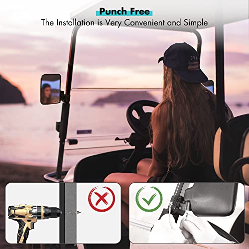 10L0L Golf Cart Mirror, No-Dring Side Rear View Mirror Fits Ezgo Club Car Yamaha Golf Cart And Others #TOP6