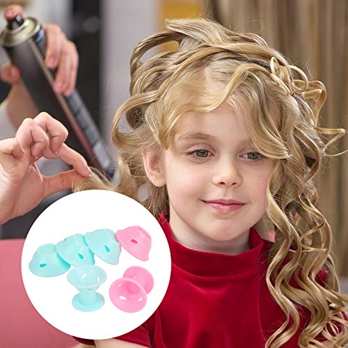 AirSMall 43Pcs Silicone Hair Curlers Set 40Pcs Bule And Pink Soft Magic Hair Rollers No Hurt No Heat DIY Styling Tools Set For Short Long Hair (20 Large Silicone Curlers and 20 Small Silicone Curlers) - Image 3