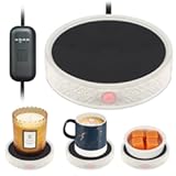 Coffee Mug Warmer for Desk, Electric Candle Warmer with Auto Shut Off, 2-4-8 Hour Timed Smart Cup Warmer for Heating Coffee, Beverage, Milk, Tea and Hot Chocolate(No Cup-White)