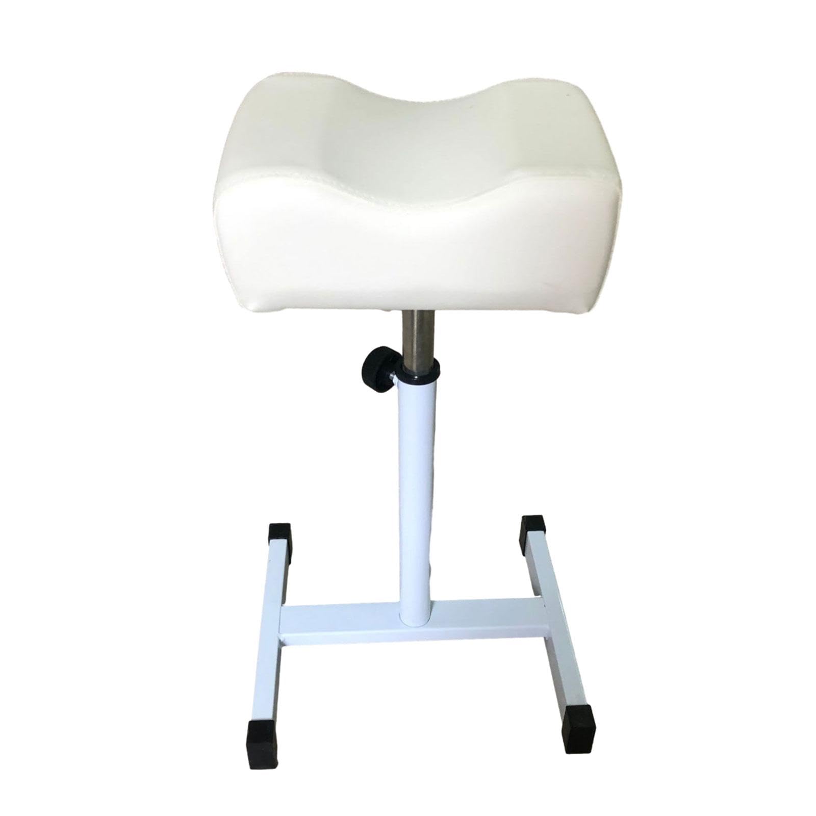 Repose-Pieds Pédicure Manucure Réglable Support de Pied Tabouret Massage Coussin Doux Antidérapant Structure Fer PU Cuir Adapté Salon Spa Beauté Usage, Blanche
