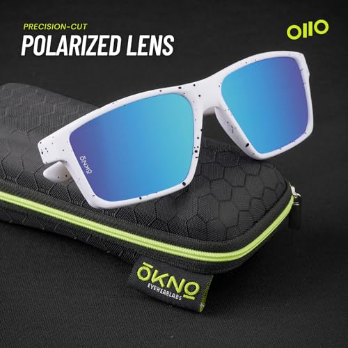 Image of Eyewearlabs OKNO | Polarized Sports Rectangular Wrap-Around Branded Stylish Sunglasses For Men & Women | 100% UV Protection Shades | Cricket Sports Cycling Driving Trekking & More | Blue Lens | Norg