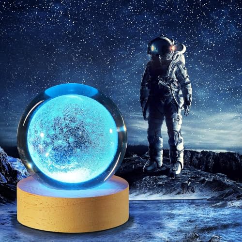 Image of Hamsa Magical Crystal Ball Night Light, LED Color-Changing Globe Lamp, Crystal Ball Lamp, Desktop Decorative Mood Light (16 Color Moon)