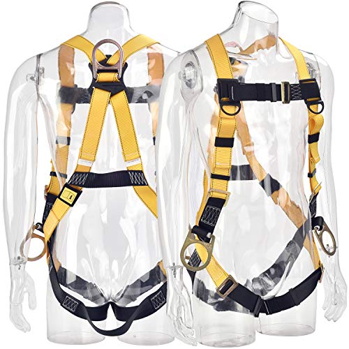 WELKFORDER 3D-Ring Industrial Fall Protection Safety Harness ANSI/ASSE Z359.11-2014 Certified Full Body Personal