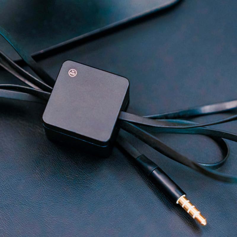 HMM Magnet Cable Cube - Sujeta cables magnético compacto para organización de cables de carga, auriculares y escritorio, ideal para hogar, oficina, auto, mesa de noche y viaje, negro miniatura 5