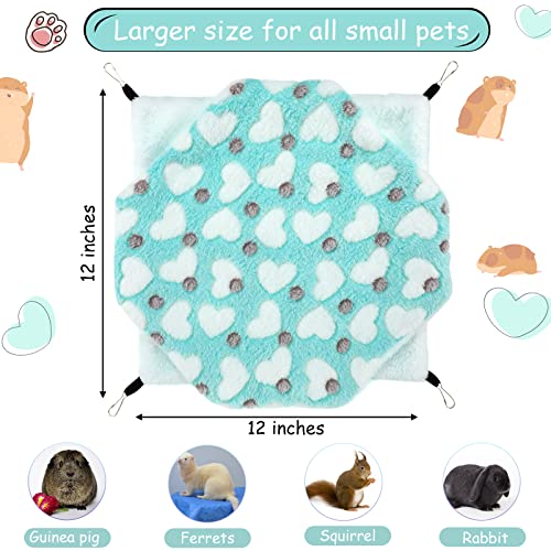 Image of Boao 2 Pcs Guinea Pig Rat Hammock for Pet, Mint Green, Pink, Heart Pattern
