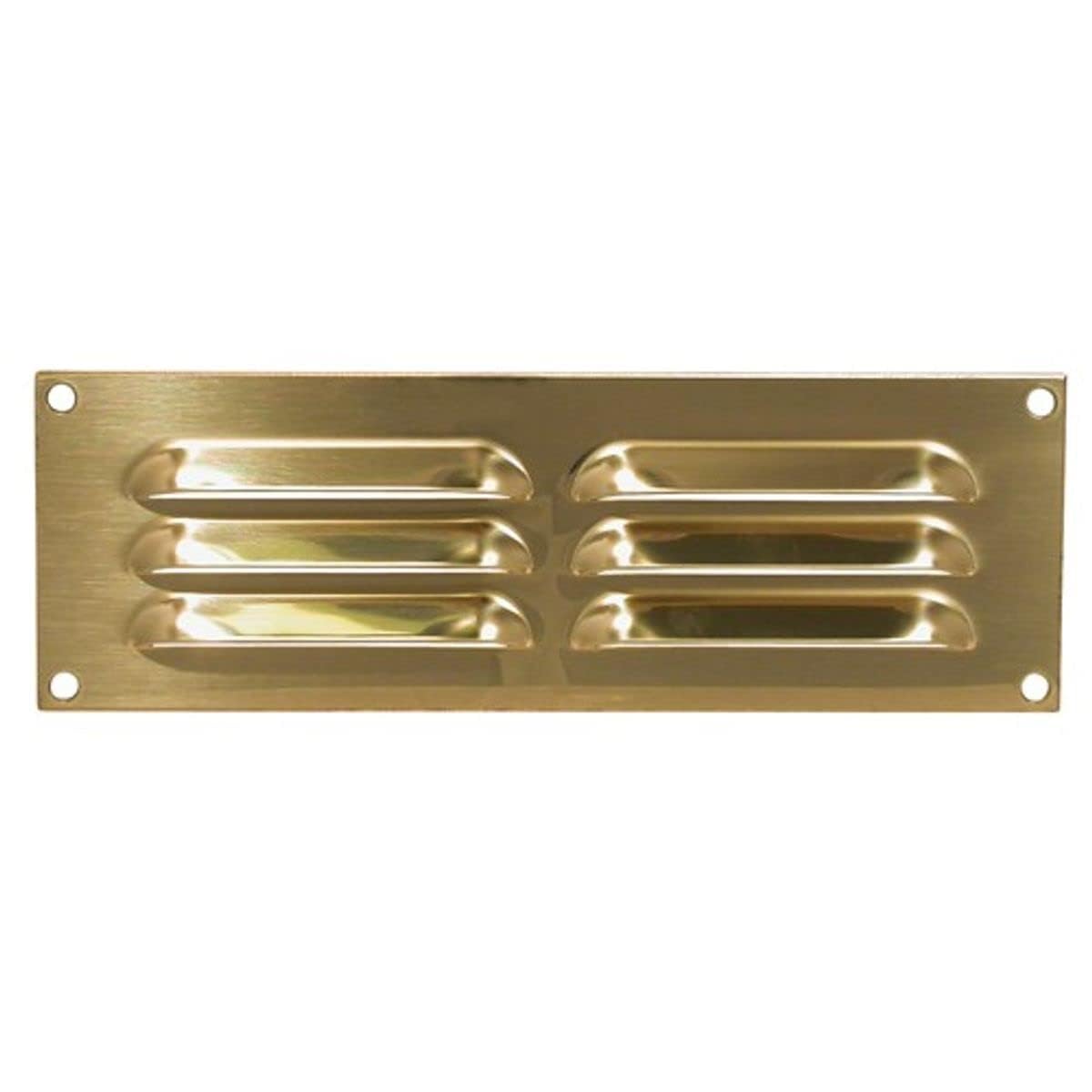 Louvre Air Vent Grille Hooded Open Vent 230x75mm in Polish Brass