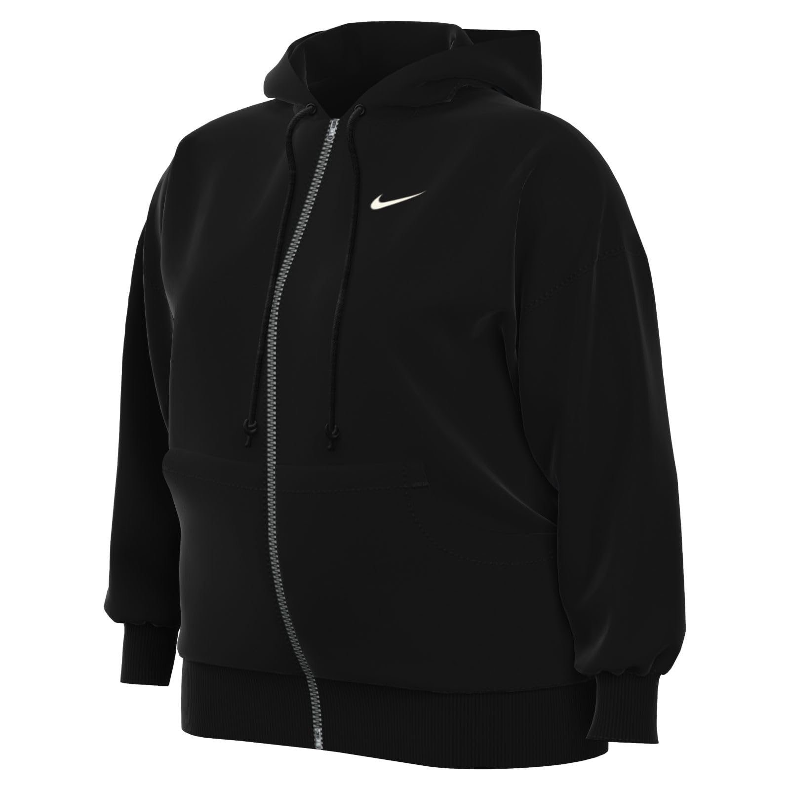 NIKE DV4979-010 W NSW PHNX FLC FZ OS HOODIE PL Sweatshirt Women's Black/sail 3X-T