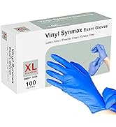 Disposable Gloves, 100Pcs Blue Vinyl Blend Exam Gloves Non Sterile, Powder Free, Latex Free - Cle...