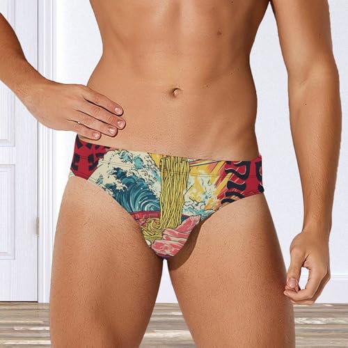 Ramen Chicken Flavor Noodle Soup Men's Swim Trunks Briefs Swimsuit Swimwear Bathing for Underwear Beach3