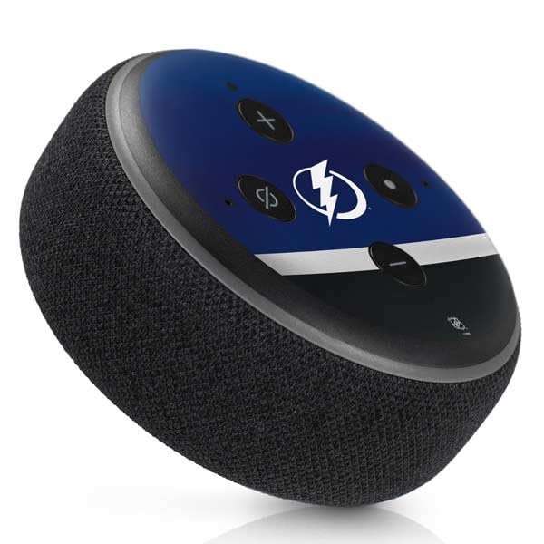 Skinit Decal Audio Skin Compatible with Amazon Echo Dot 3 - Officially Licensed NHL Tampa Bay Lightning Alternate Jersey Design