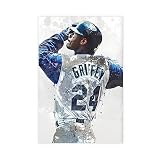 Ken Griffey Jr Poster The Kid Junior Posters Baseball Canvas For Walls Posters Prints Paper Canvas Wall Art Unframe-style 24x36inch(60x90cm)