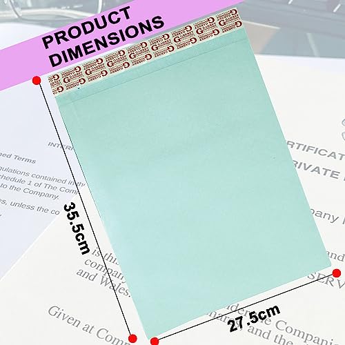 Image of Shuban A4 Size Thick Gummed Seal-Designed Paper Envelopes for Secure Mailing, 50 Pieces, Green,12x10 Inches