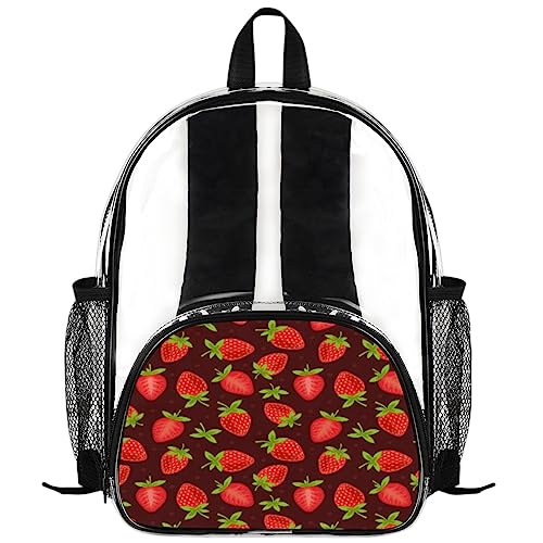 Sac à dos transparent étanche en PVC multicolore à motif fraise