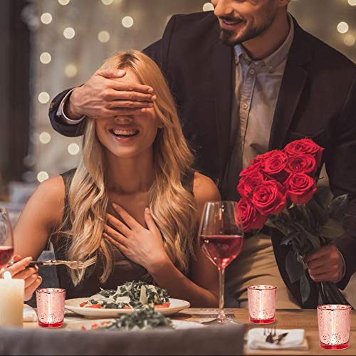 Volens Rose Gold Votive Candle Holders Set Of 12, Mercury Glass Tealight Candle Holder Bulk For Wedding Decor And Home Decor #TOP3