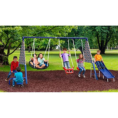 Xdp Recreation XDP-74591 Freedom Fun Metal A-Frame Kids Outdoor Swing Set 7 Child Capacity Backyard Playground Toy Set thumb #2