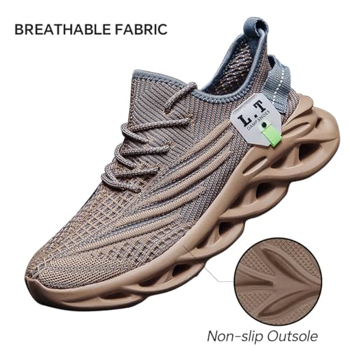 Image of Mens Running Shoes Gym Slip on Sneakers Non Slip Walking Tennis Sports Work Athletic Workout Casual Lightweight Breathable Fashion