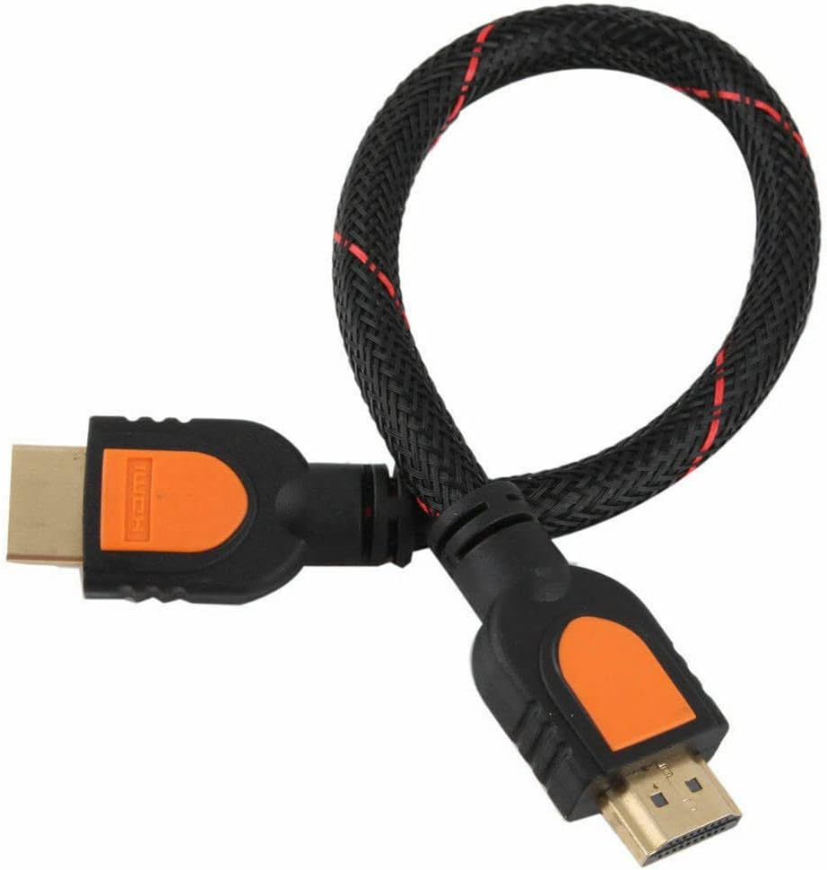 30cm 1 Foot short HDMI Cable for HD TV 3D 1080p One Feet HDMI 1.4 braided gold