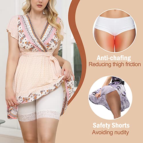 Yeblues 3 Pack Lace Slip Shorts for Under Dresses Women Smooth Anti-chafing Boyshorts Seamless Underwear Safety Shorts3