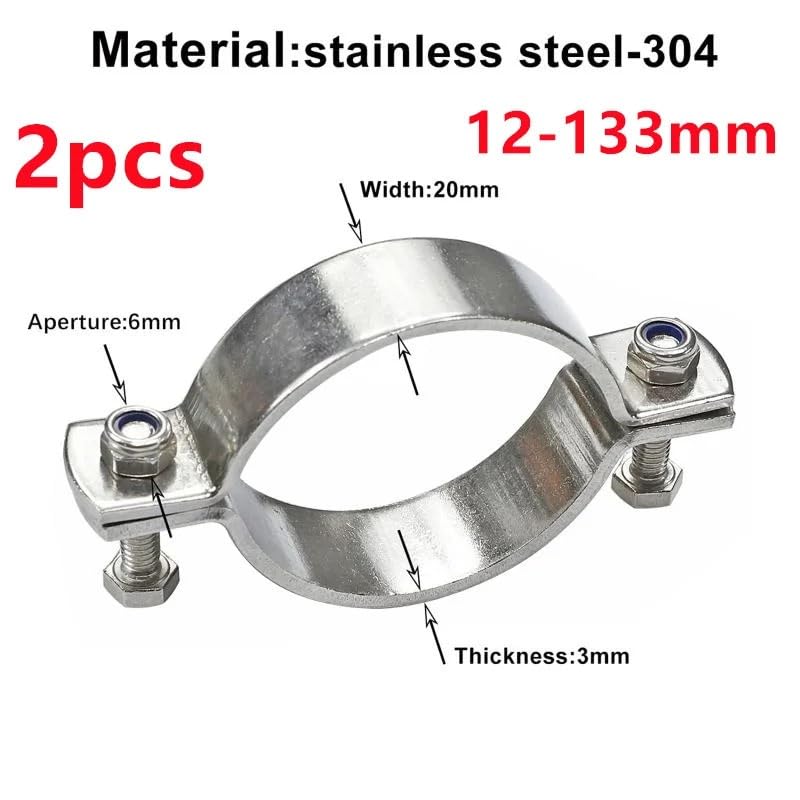 Staffa for morsetto for tubi in acciaio inossidabile 304 2 pezzi Gancio ad anello diviso 25-133 mm(70-76mm)