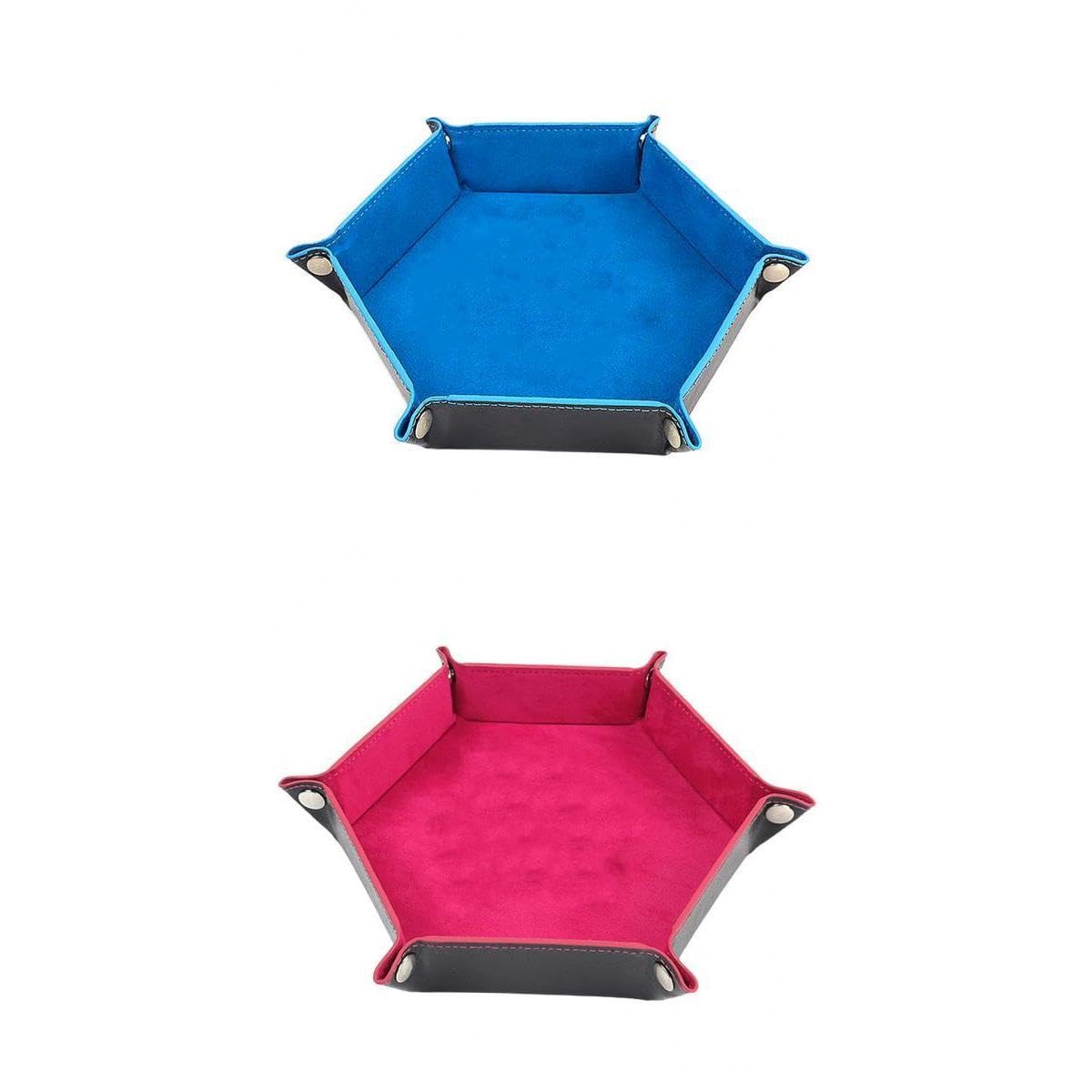 Toy 2Pcs Dice Tray Foldable Leather Storage Box Desktop Storage Holder Game Pieces, Parts-image-7