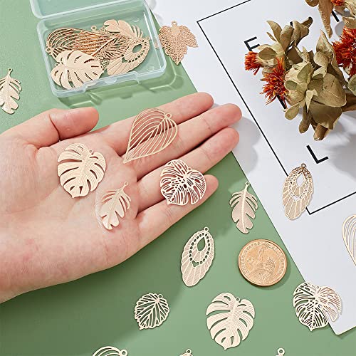 PH PandaHall 32pcs 8 Style Tree Leaf Charms - Image 3