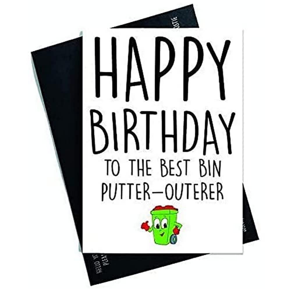Funny Husband Card Funny Boyfriend Card Happy Birthday to The Best Bin Putter Outerer Husband Boyfriend Household Chores Funny Card PC293
