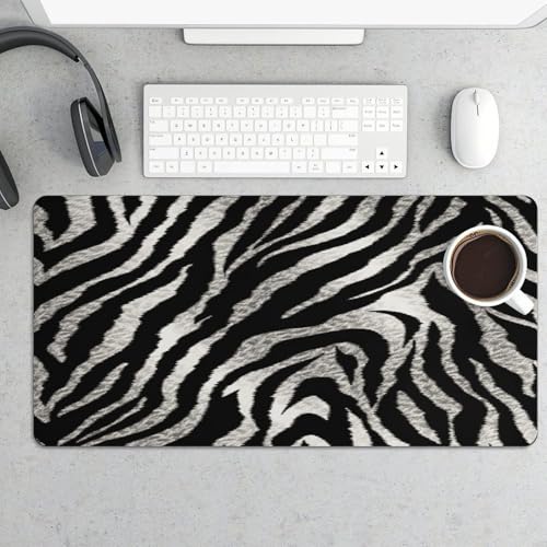 Mouse Pad grande impermeable con diseño cebra blanco y negro miniatura 5