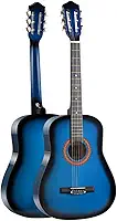 Violão Clássico 38 Polegadas, Corpo C-Type em Tília com Acabamento em ABS, Cordas de Nylon e Cavalete Resistente, Ideal para Iniciantes e Estudantes de Música (Azul Marmorizado)