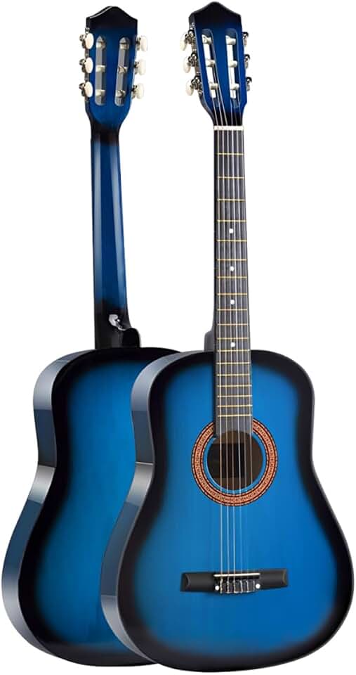 Violão Clássico 38 Polegadas, Corpo C-Type em Tília com Acabamento em ABS, Cordas de Nylon e Cavalete Resistente, Ideal para Iniciantes e Estudantes de Música (Azul Marmorizado)