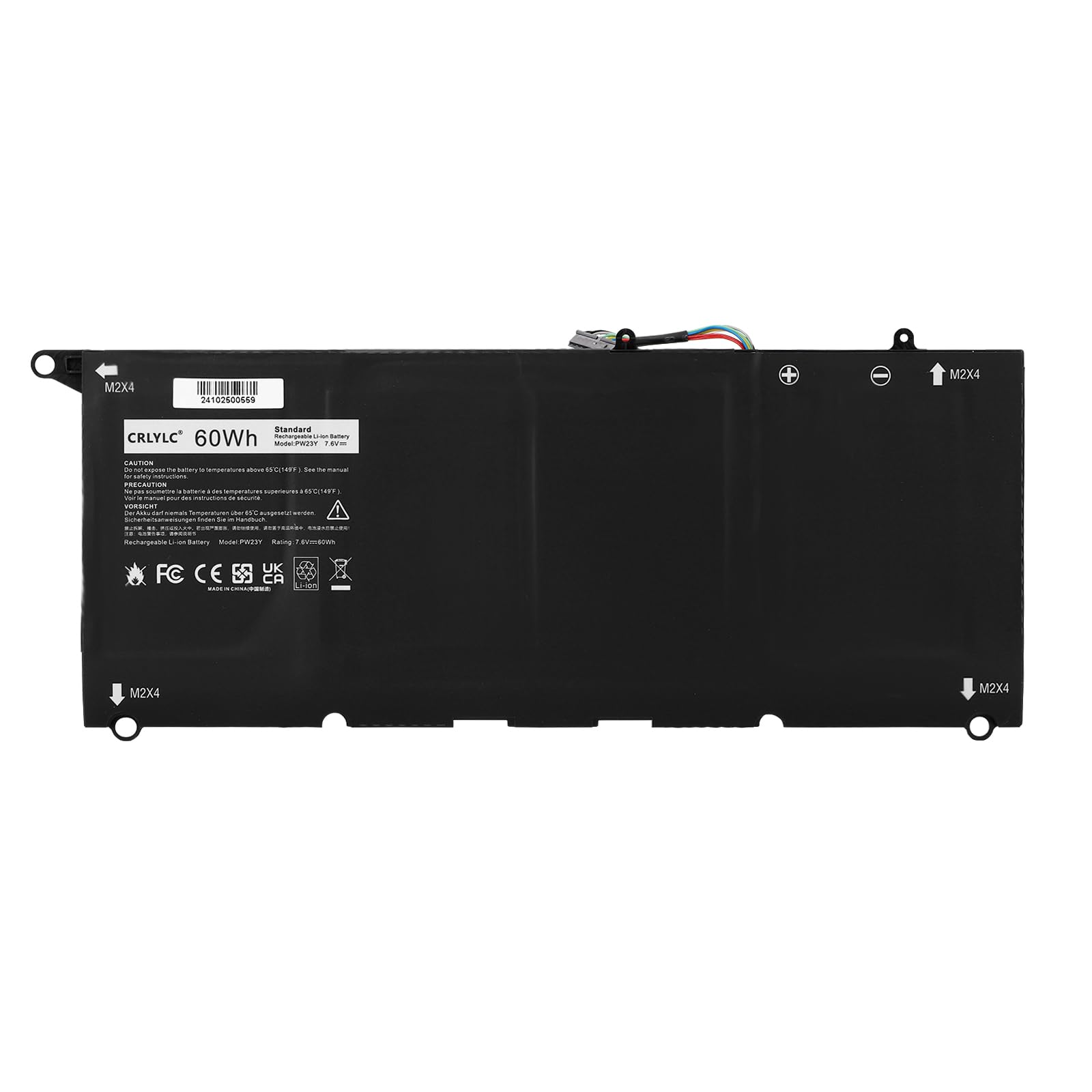 CRLYLC 60Wh PW23Y Batterie pour Dell XPS 13 2017 Serie XPS 13 9360 P54G002 13-9360-D1605G 13-9360-D1605T 13-9360-D1609 13-9360-D1609G 13-9360-D1705G TP1GT 0TP1GT RNP72 0RNP72 Notebook Battery