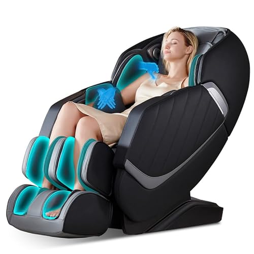 Uiiu Massage Chair Full Body Zero Gravity Massage Chairs Body Scan Detection 3D Shiatsu Massage Chair Massage Recliner Chair Heated With Sl Track 24Airbags Bluetooth Speaker Foot Massage Gray&Black #TOP12