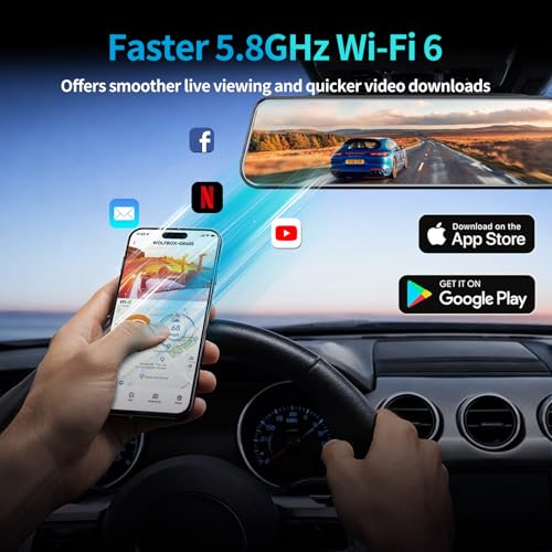 KCV 4K Rear Mirror Dash Cam