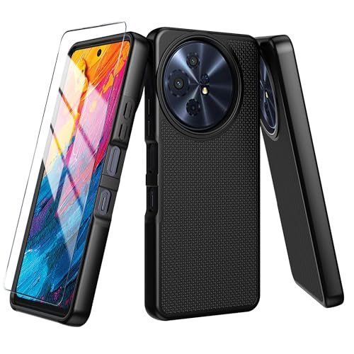 Mocotto for TCL 60 XE NXTPAPER 5G/TCL 50 XL 5G Case with Tempered Glass Screen Protector Dual Layer Heavy Duty Shockproof Protection (Black)