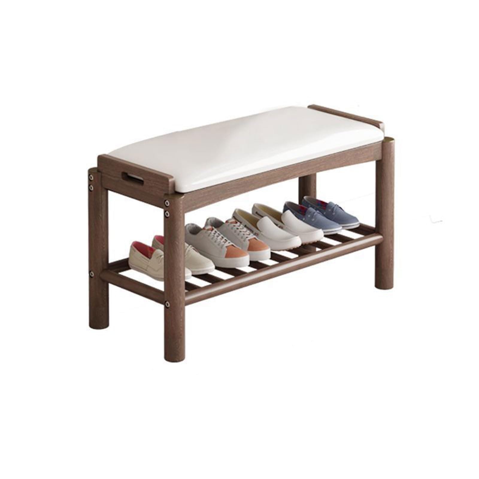 Tabouret de meuble à chaussures en bois massif au design intemporel pour intérieur chic