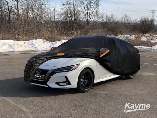 Image of Kayme 7 Layers Car Cover Custom Fit for Nissan Sentra (2000-2025) Waterproof All Weather for Automobiles, Outdoor Full Cover Rain Sun UV Protection.