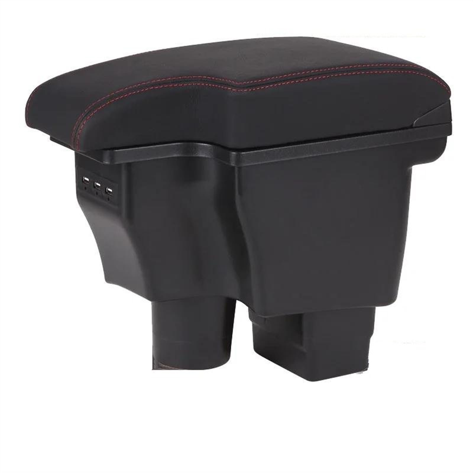 NOHEEU Armrest Retrofit Car Storage Box Accessories Interior Details USB For Mazda 2 For Skyactiv Version Cx3(B1 Black red Corium)
