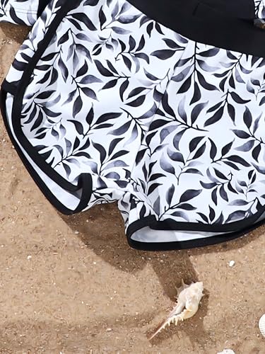 Image of SEGT Girl's Floral Long Sleeve Rash Guard with Bikini Bottom 2 Piece Swimsuit Set
