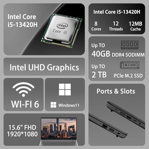 Lenovo V15 G4 Laptop, 15.6’’ FHD Display, Intel Core i5-13420H (Beat i5-1235U), 16GB RAM, 1TB SSD, Business & Student Laptop for Office, School, Home Use, Win 11 Home, Grey, with PCO Laptop Cooler - Image 3