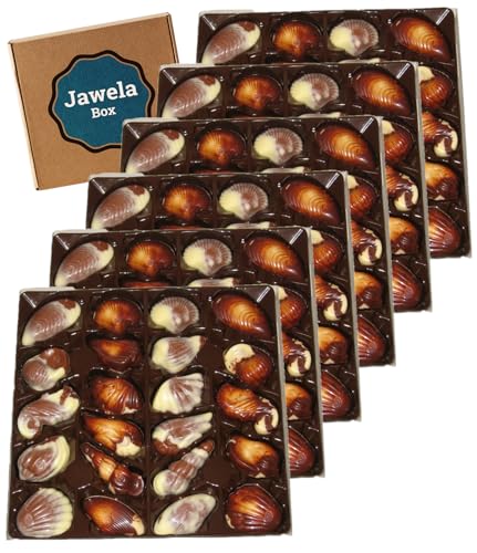 Belgische Meeresfrüchte Pralinen 6 x 250g - Jawela Box 6er Pack Großpackung - Chocolate Seashells