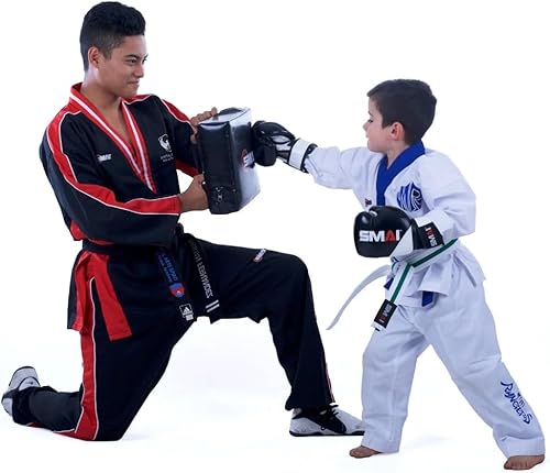 Miniatura 4 de SMAI Guantes de boxeo de cuero MMA para niños guantes de kickboxing profesionales con protección mejorada para la muñeca y los nudillos. Cuero no