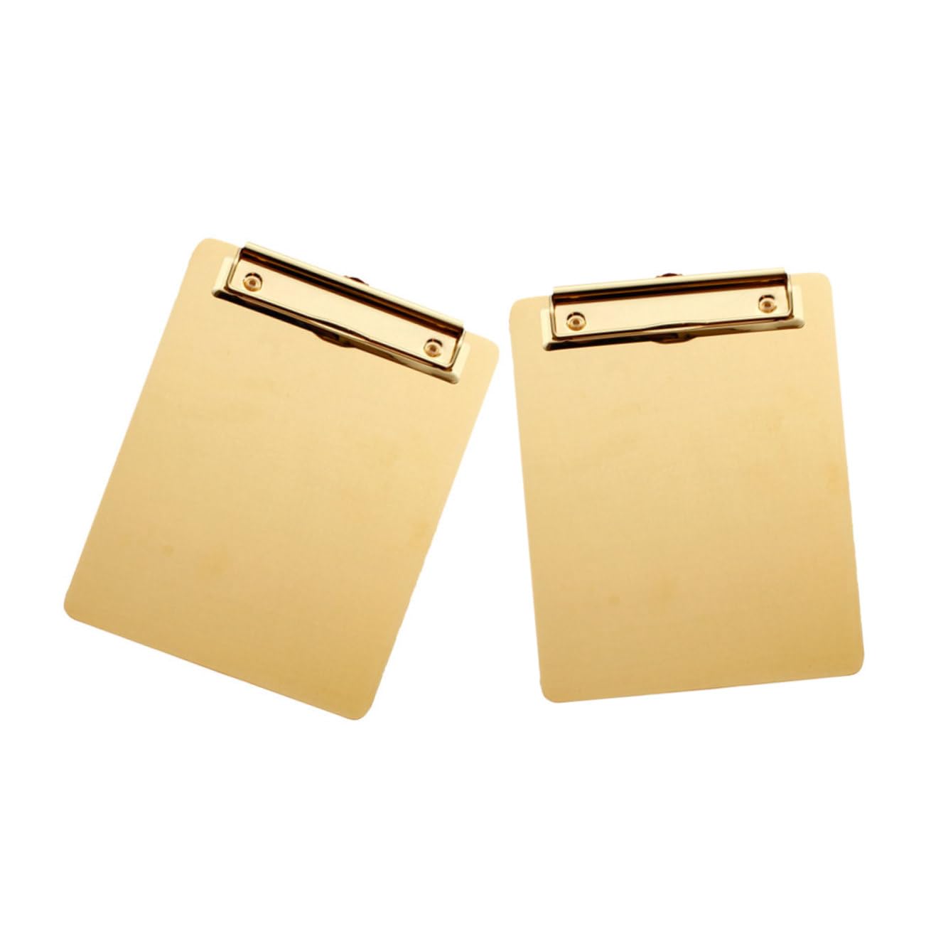 A5 Metall Klemmbrett 2 Stück aus Edelstahl mit Clip, Gold | Büro Dokumente, Tragbar und Praktisch zur Aufbewahrung, Elegante Ausführung, Verschleißfest